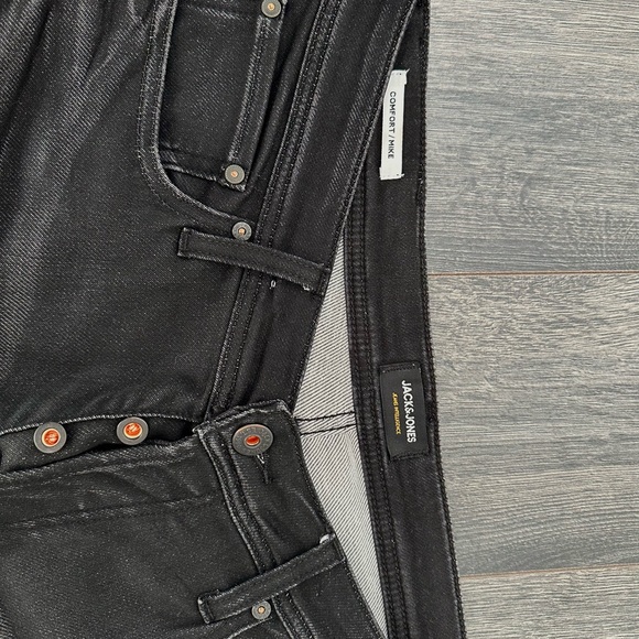 Men's Jack & Jones Black Denim Jeans - Picture 2 of 4